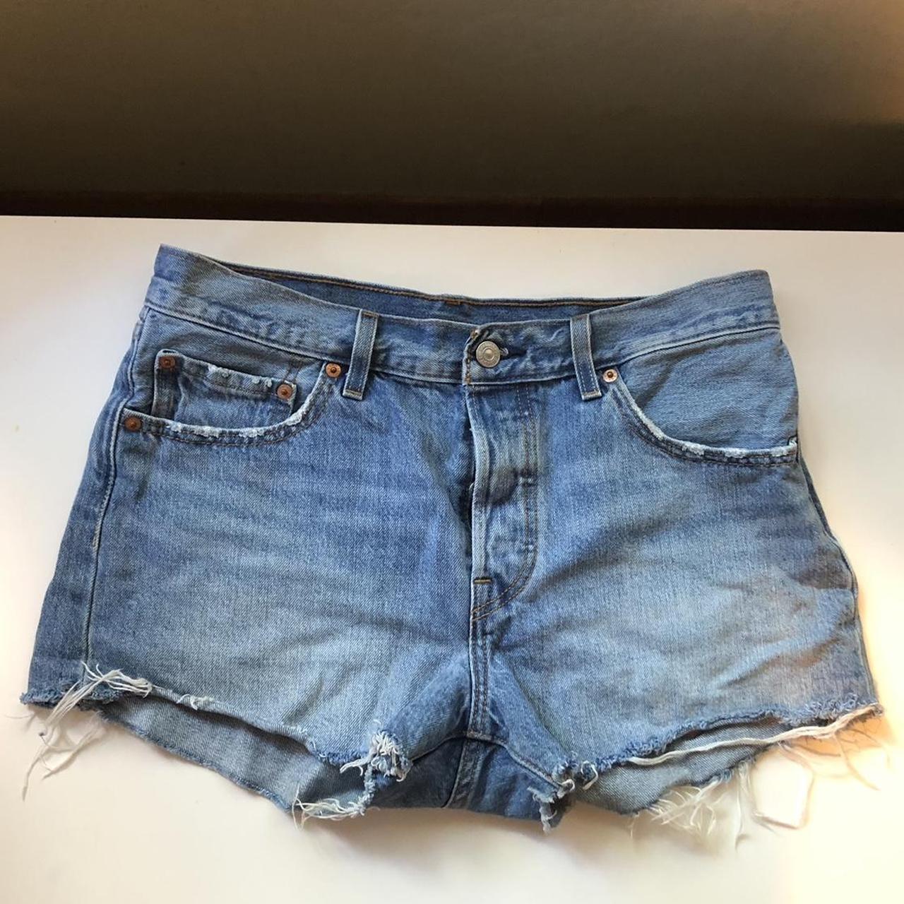 Levi’s shorts with homemade butt slit, fits sizes... - Depop