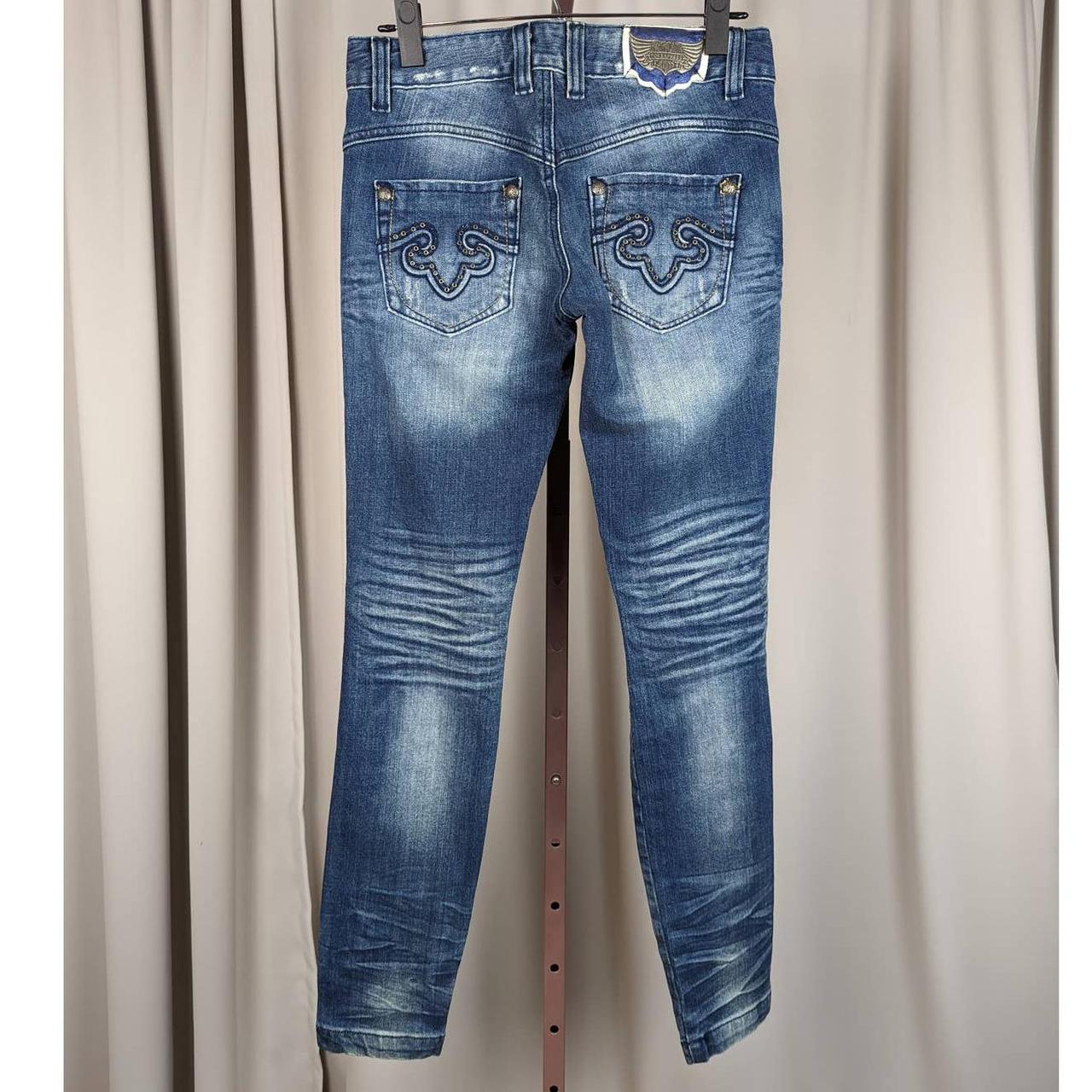 Express Re Rock Skinny Grommet Jeans Medium blue... - Depop