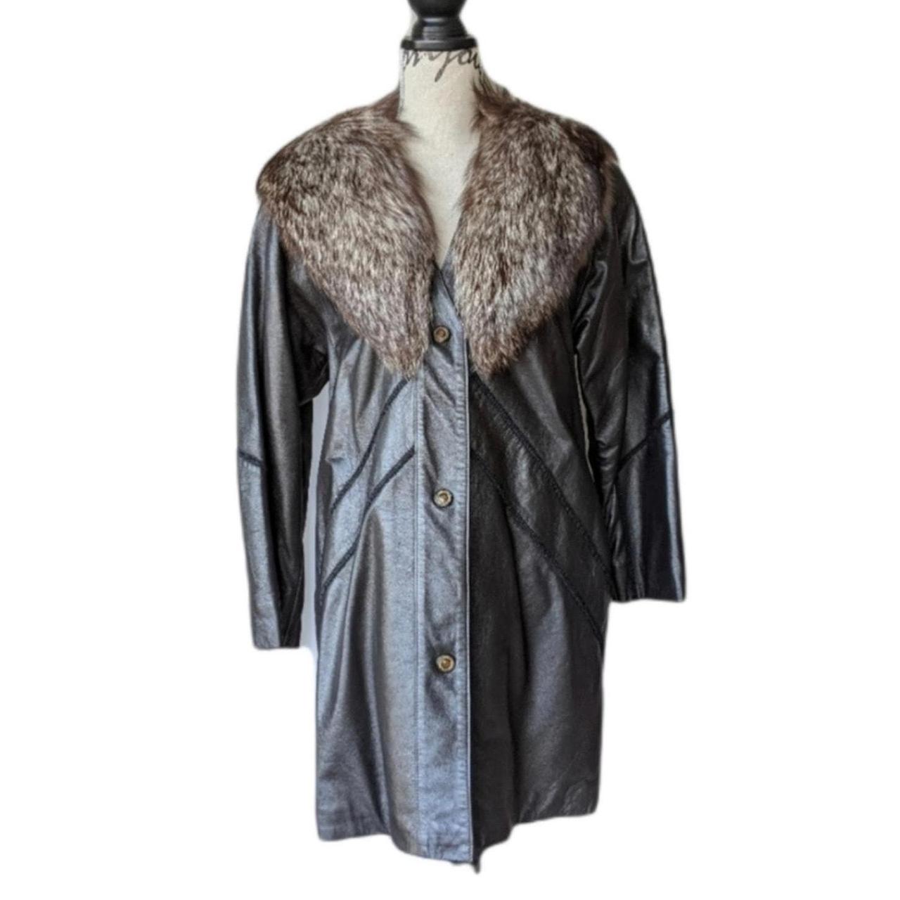 Portolano Leather and Fur Coat Brown buy