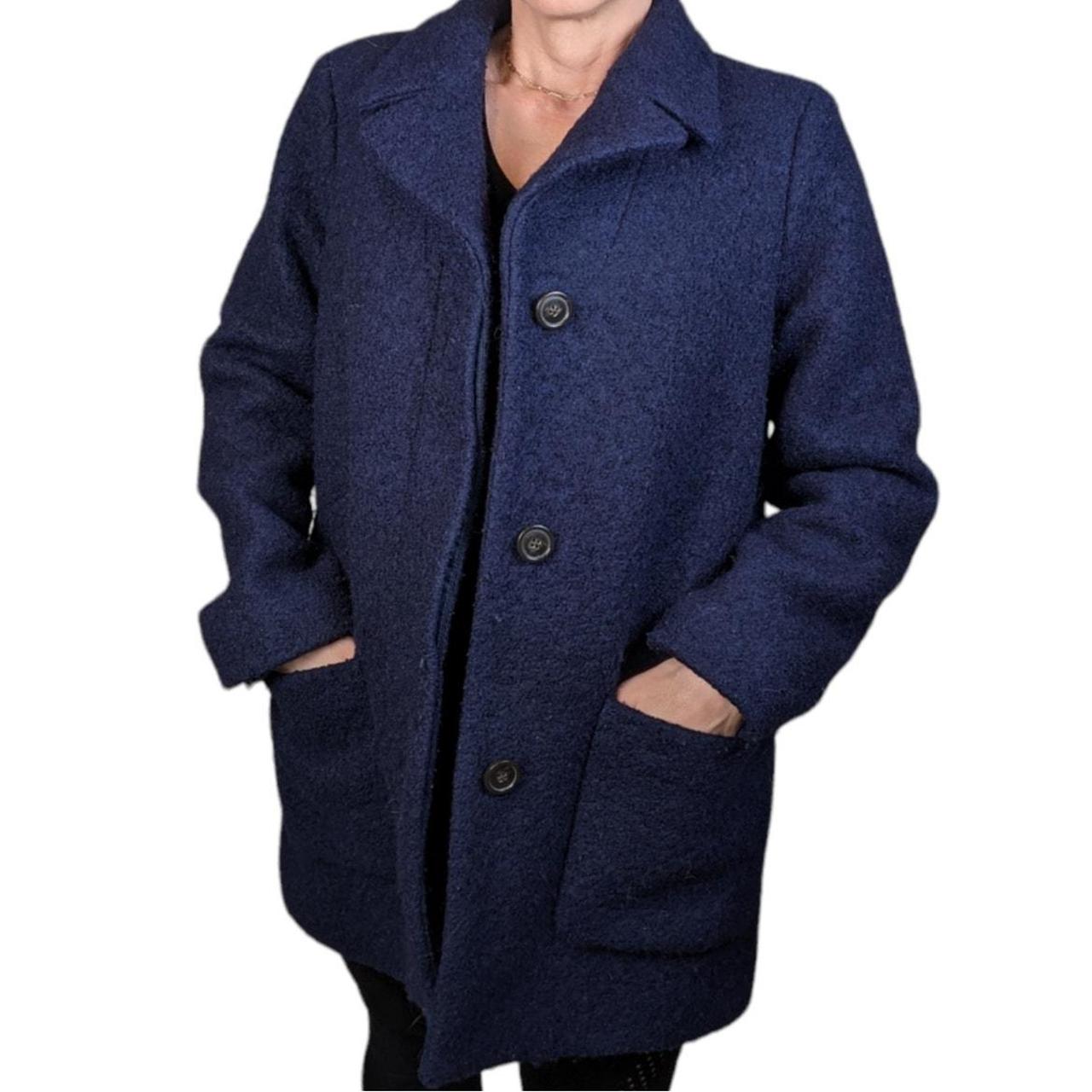 J. Crew Factory Boucle Wool Blend Peacoat Blue