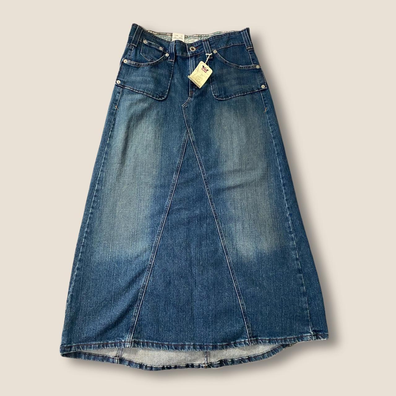 Vintage Levi’s Long Denim Skirt Dead stock w/... - Depop
