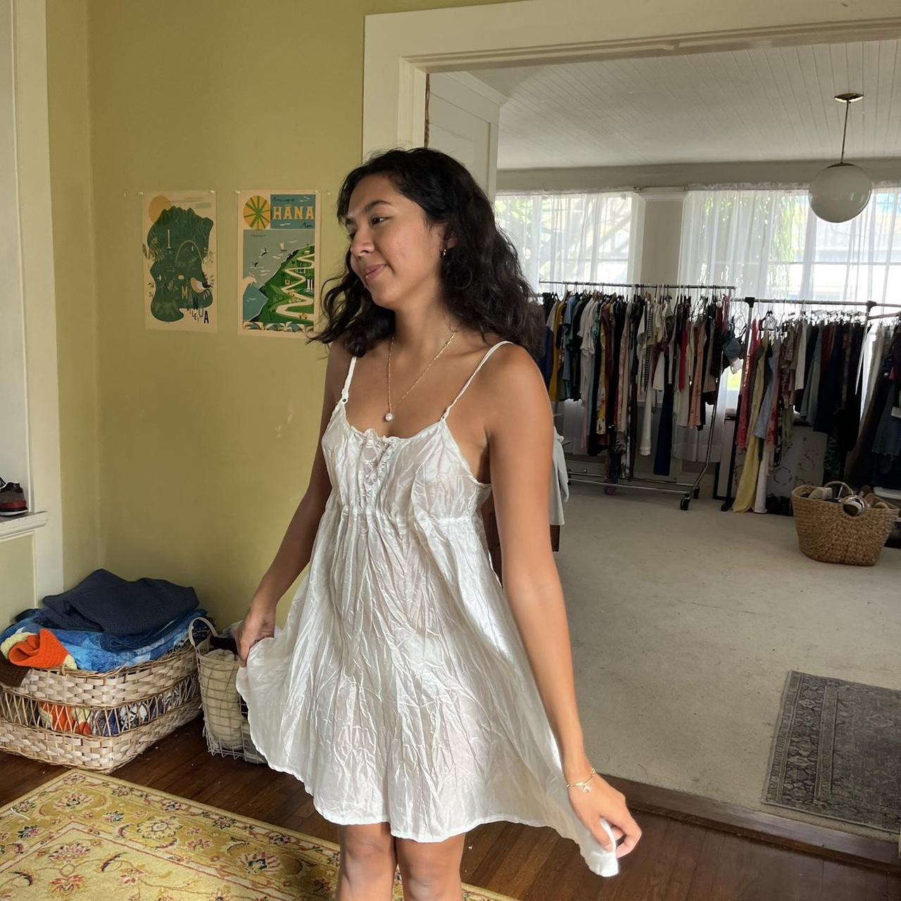 Vintage White Slip Dress Cutest Mini Dress Slip Depop