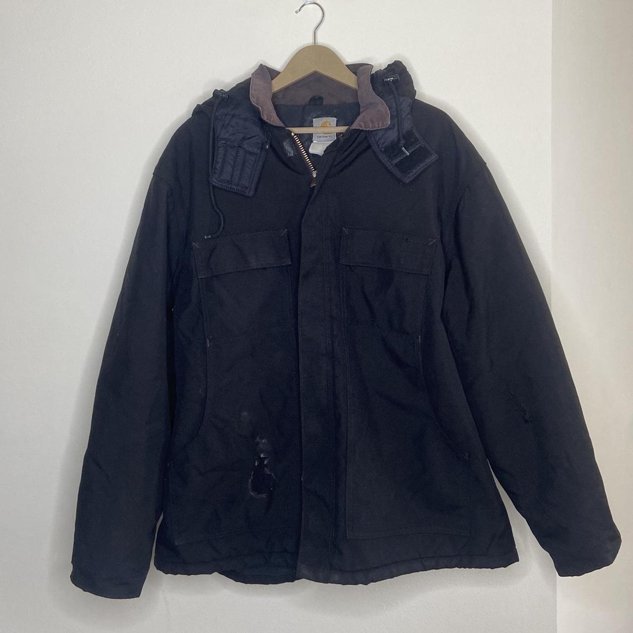 Carhartt Hoodied Black Jacket Condition is... - Depop