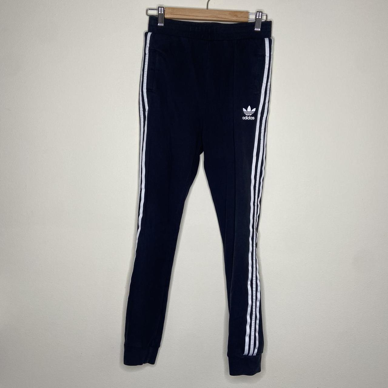 Adidas Black Stripped Jogger Condition is... - Depop