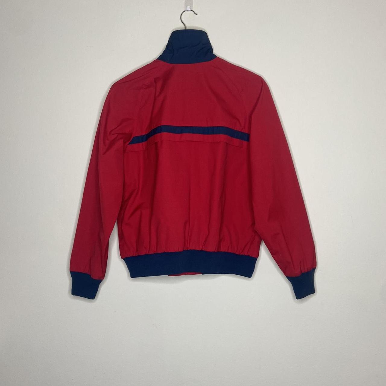 Woolrich Men's Red and Navy Jacket | Depop
