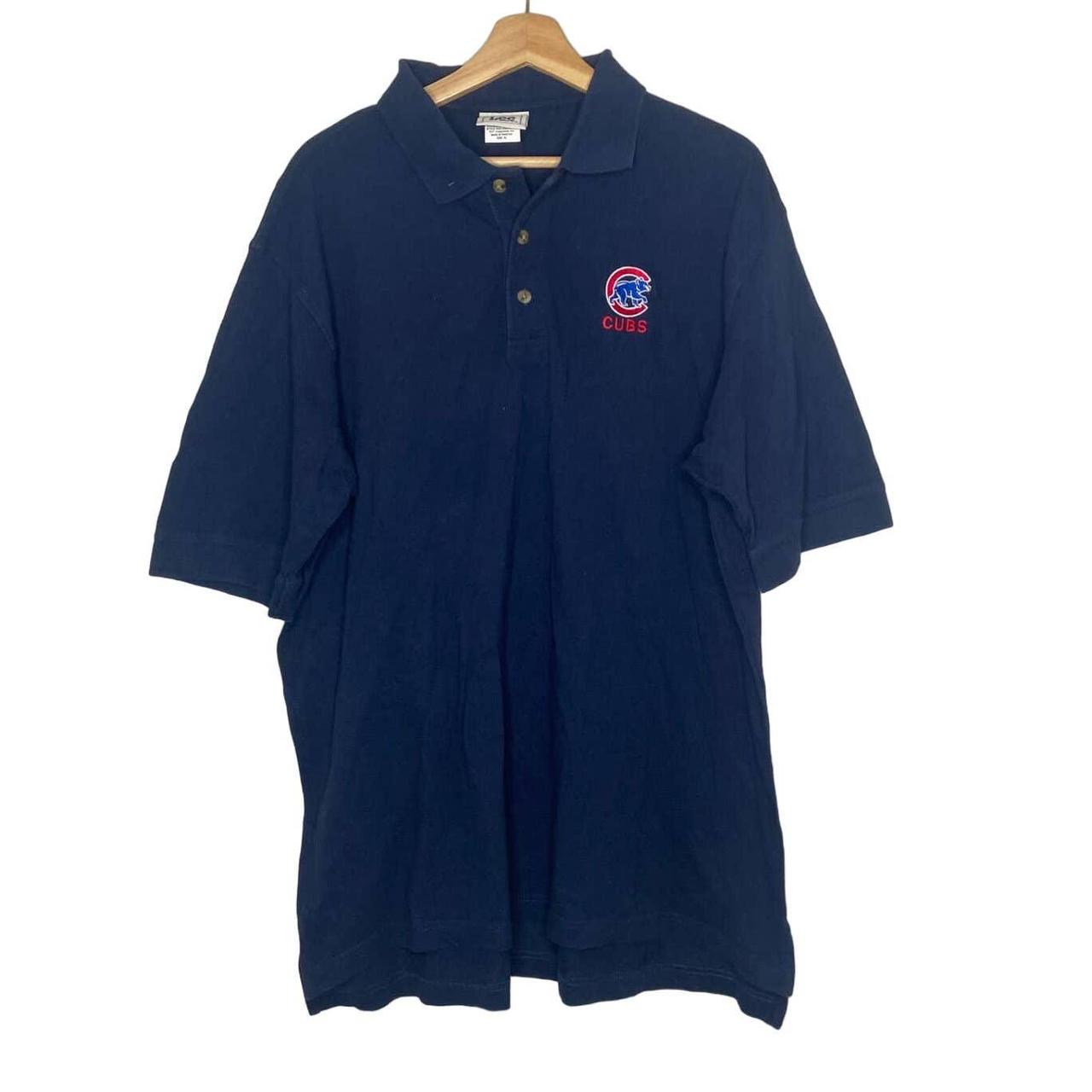 Medium, Vintage Antigua Polo Shirt with Chicago Cubs - Depop