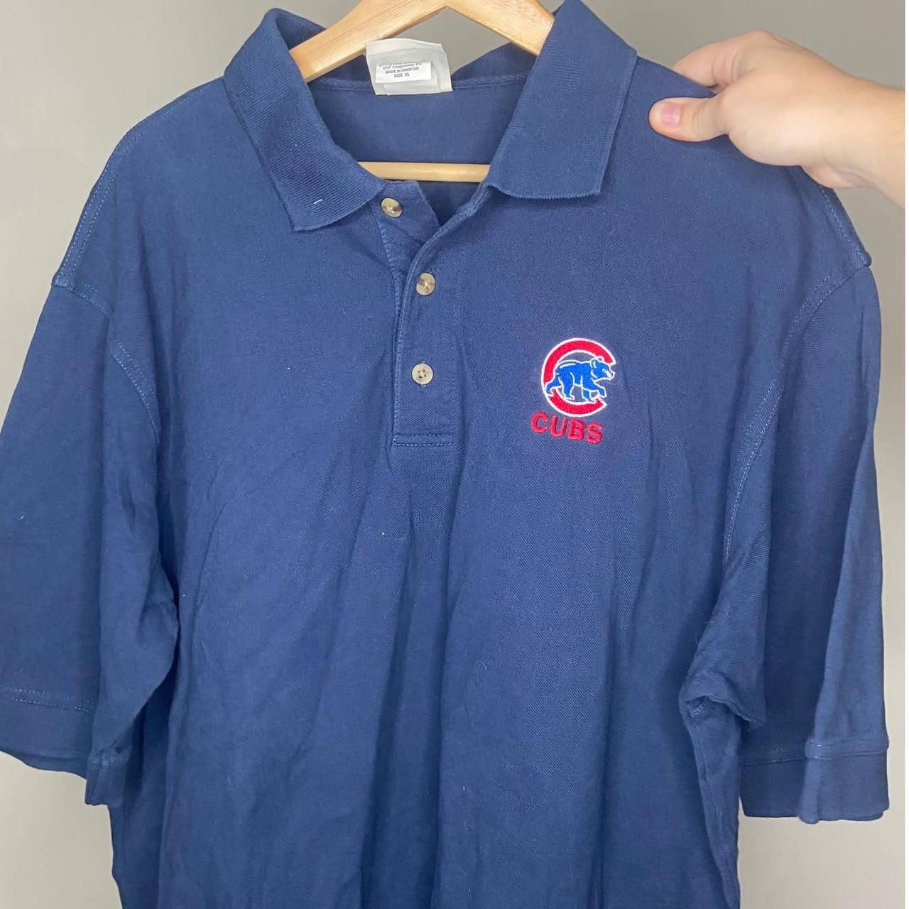 Medium, Vintage Antigua Polo Shirt with Chicago Cubs - Depop