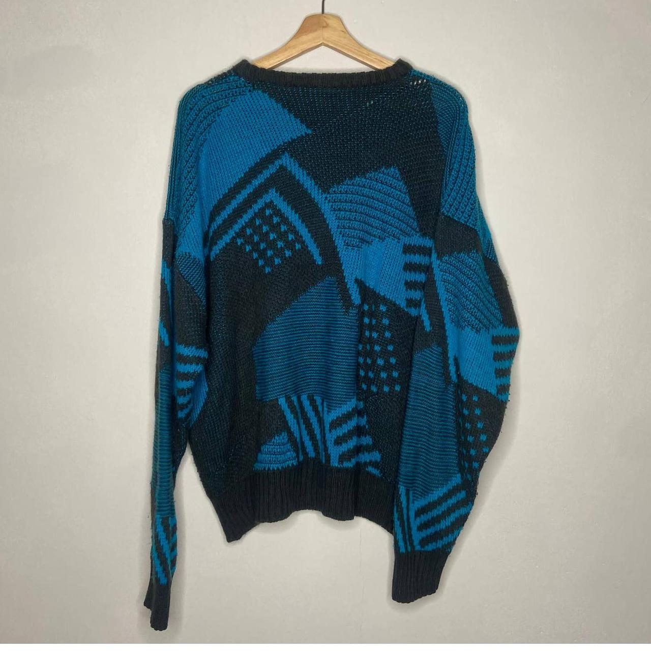 Vintage Acrylic Blue Sweater Condition is... - Depop