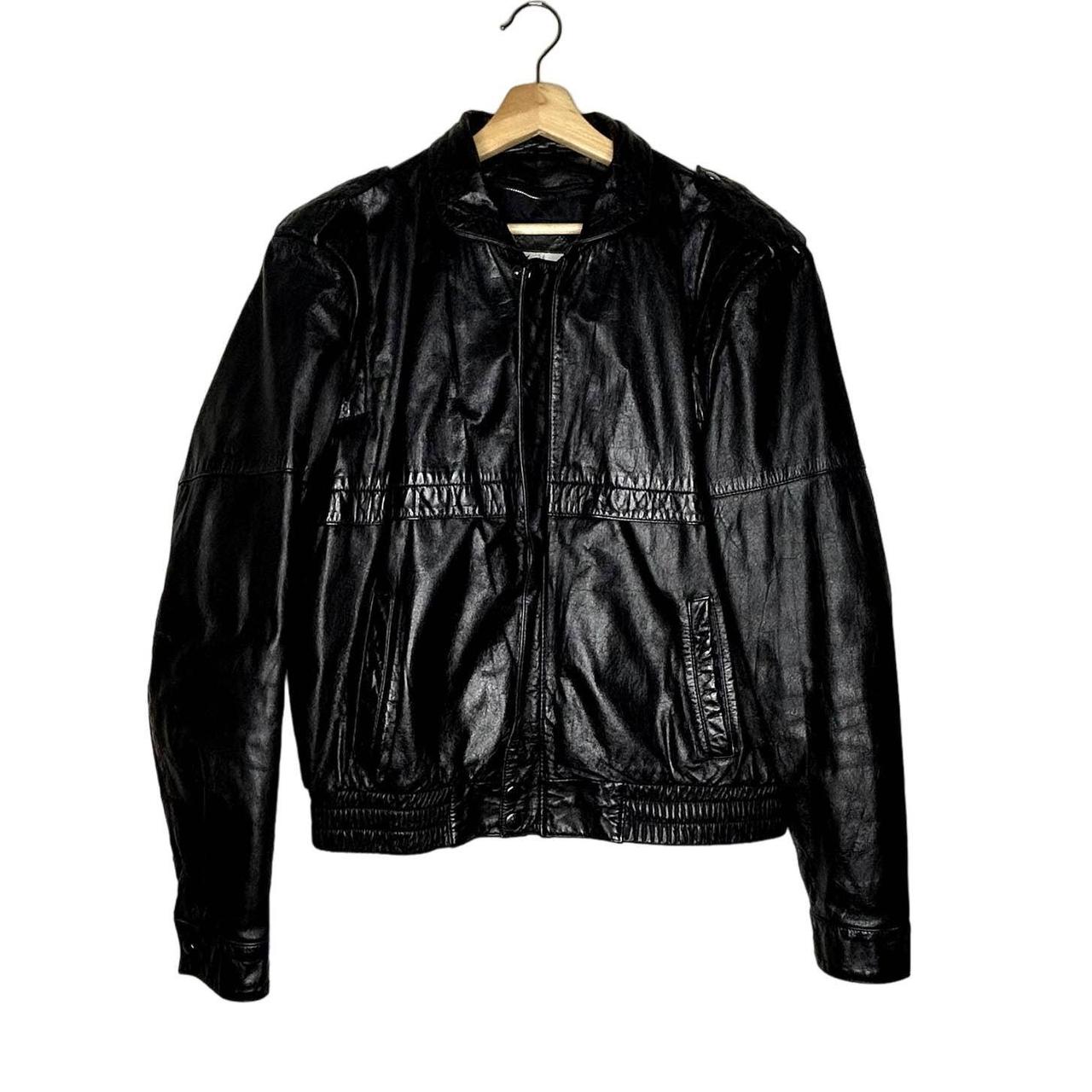 Chess King Vintage Black Leather Jacket Condition... - Depop