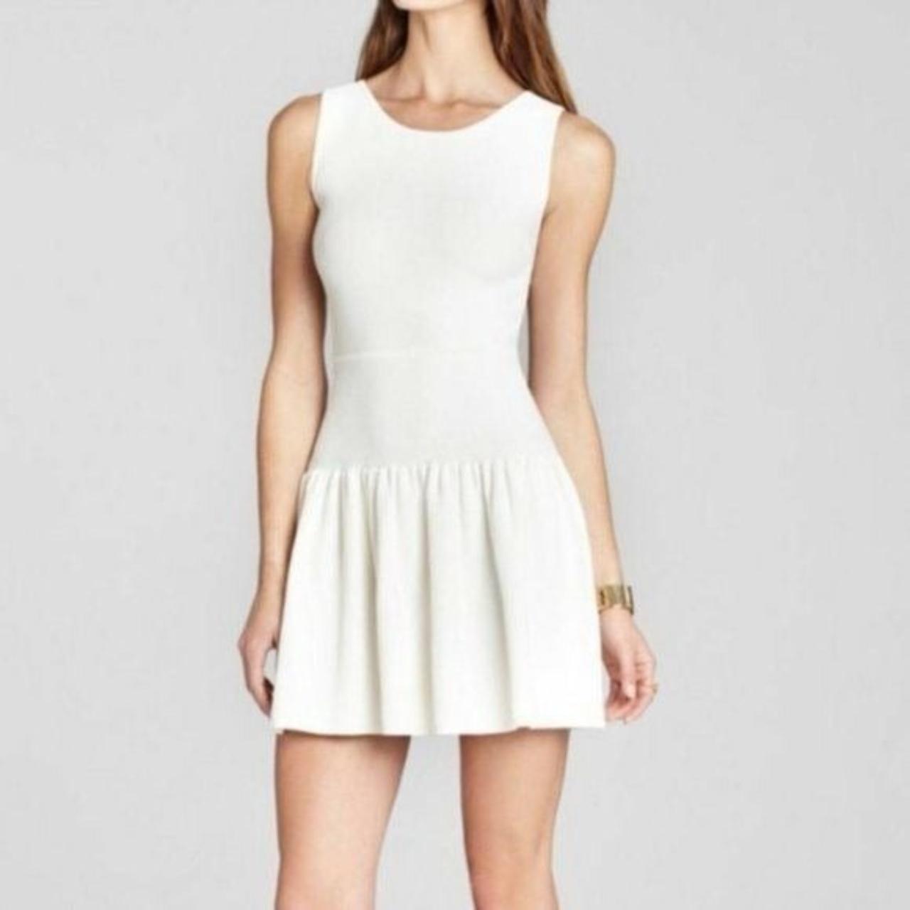 BCBG Maxazria White Bandage Bodycon Flare Mini Dress Depop