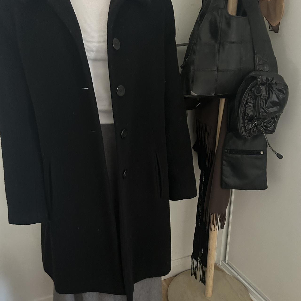 black felt / wool?, lined winter jacket! most... Depop