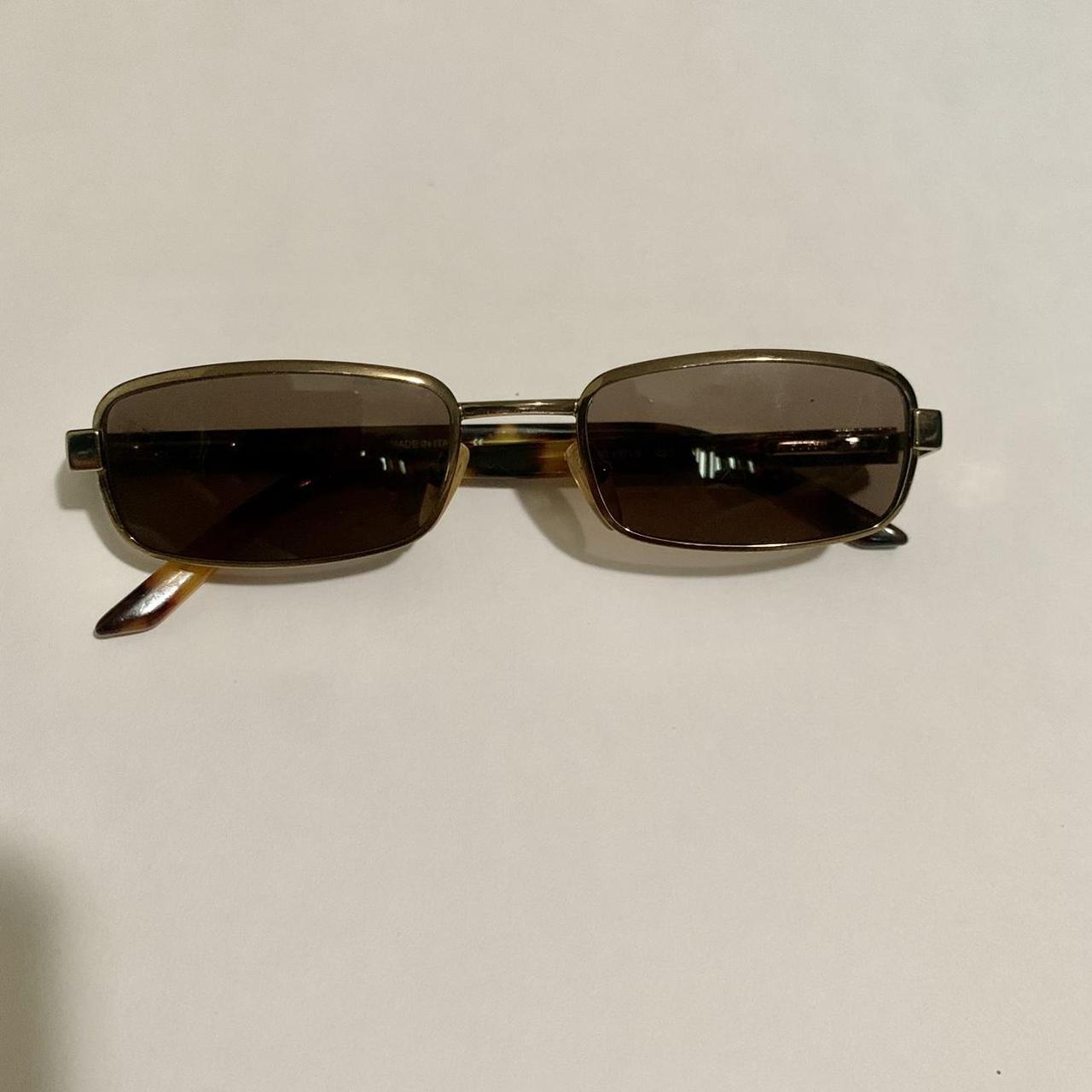 Gucci Men's Brown and Black Sunglasses Depop