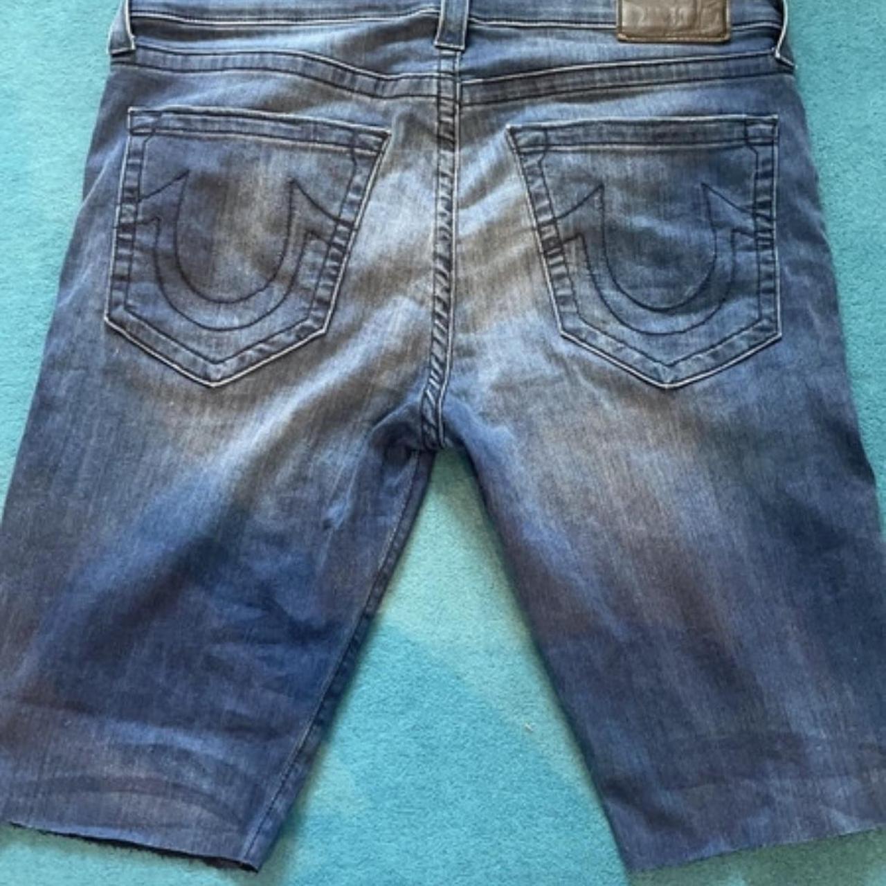 Some dark blue and black true religion jorts (jean... - Depop