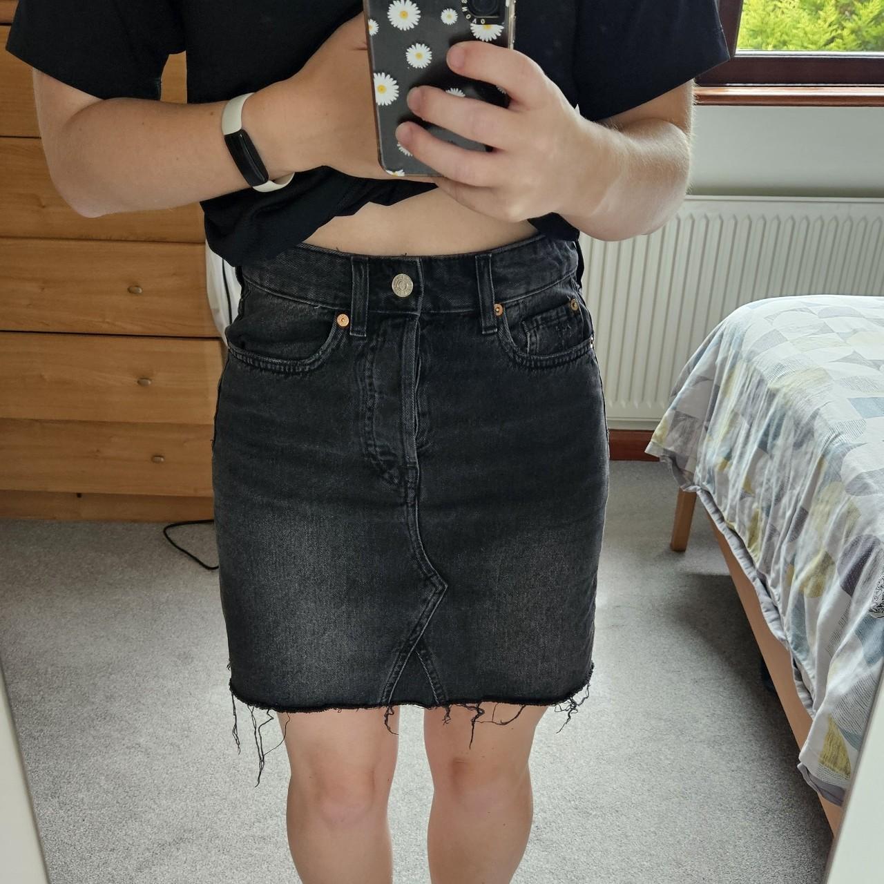 Black denim skirt size 8 hotsell