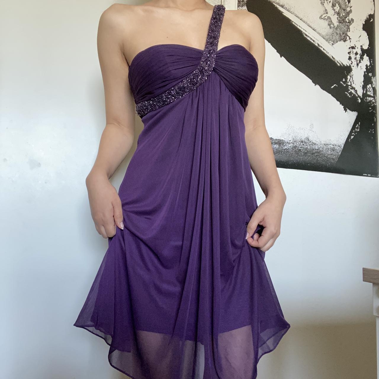 Cache Women's Purple and Black Dress | Depop