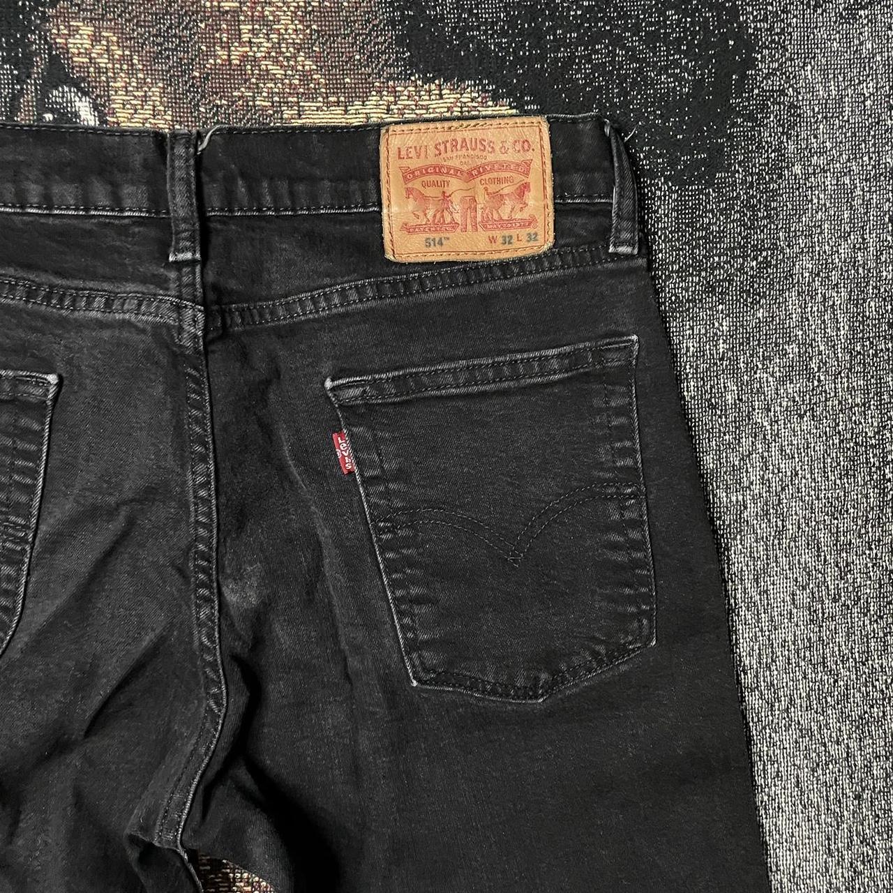 Black Denim Levis 514 Jeans Tag: 32x32 length:... - Depop