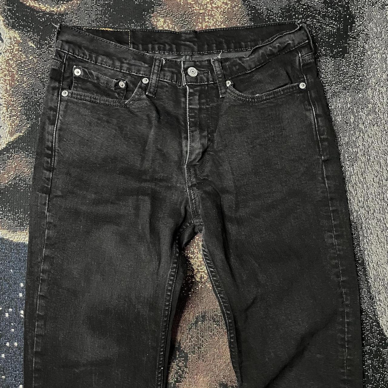 Black Denim Levis 514 Jeans Tag: 32x32 length:... - Depop