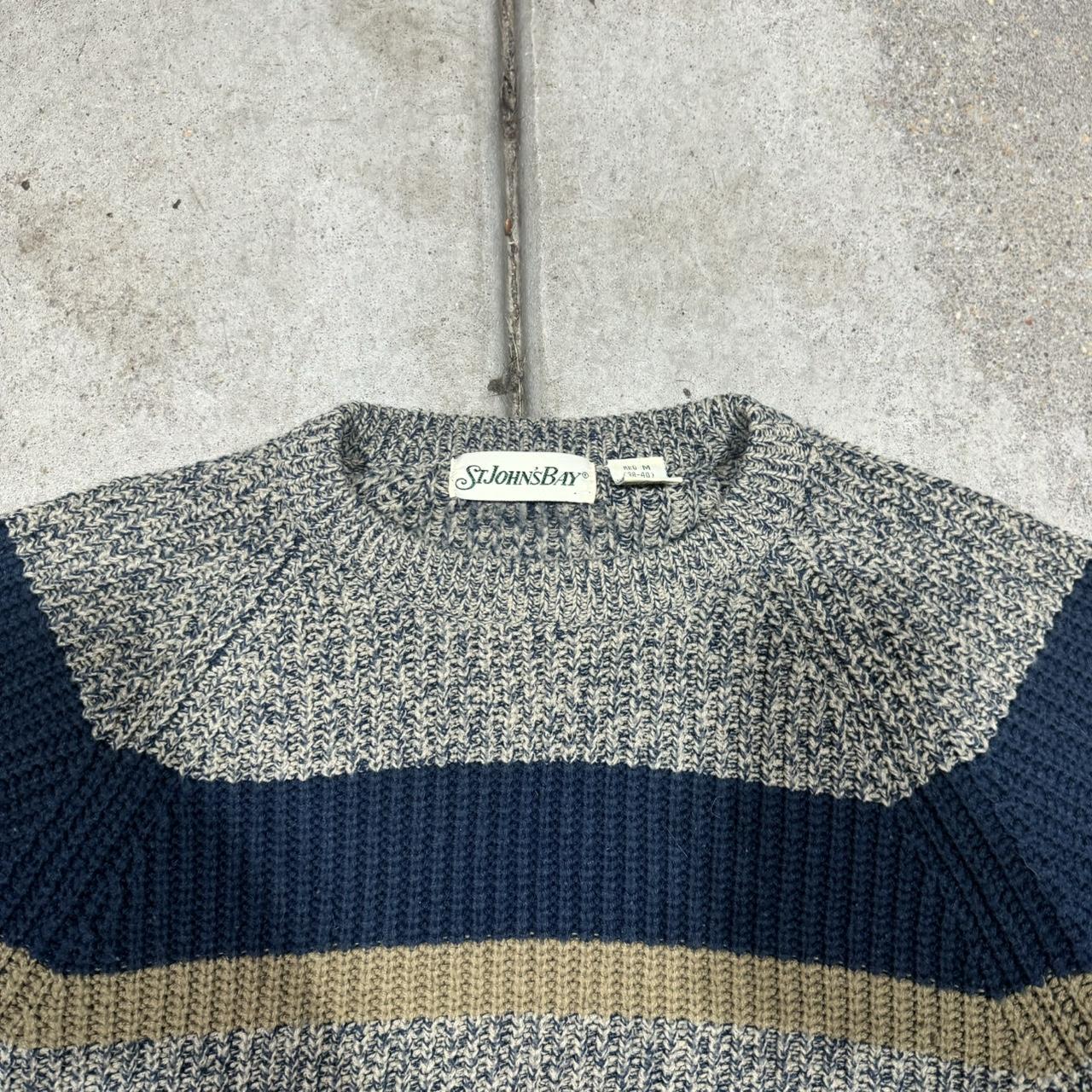 Brown Navy St Johns Knit Sweater Cozy comfy y2k Depop