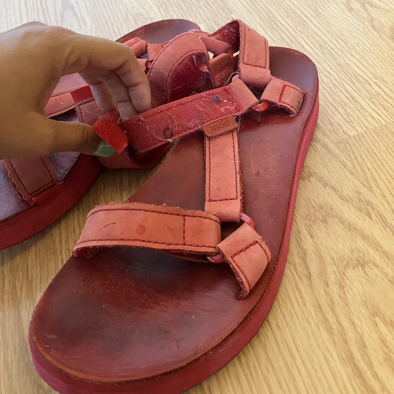 Teva red leather on sale sandals