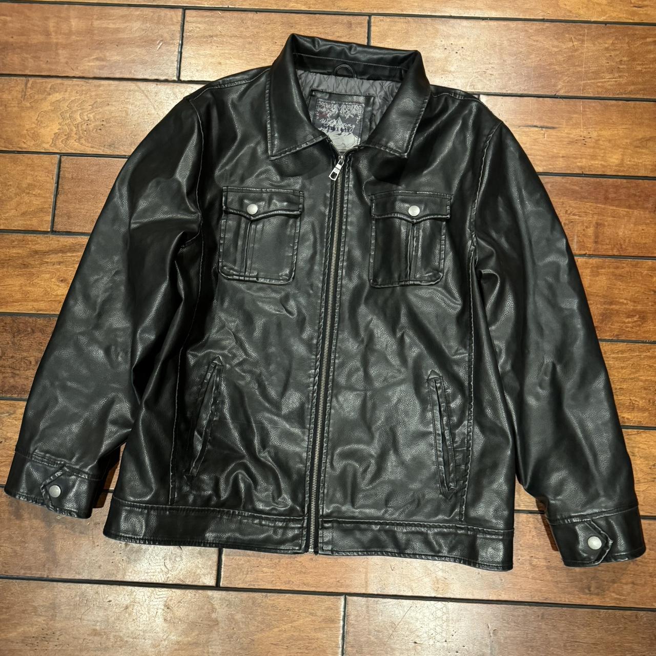 Whispering Smith Faux Leather Jacket Size... - Depop