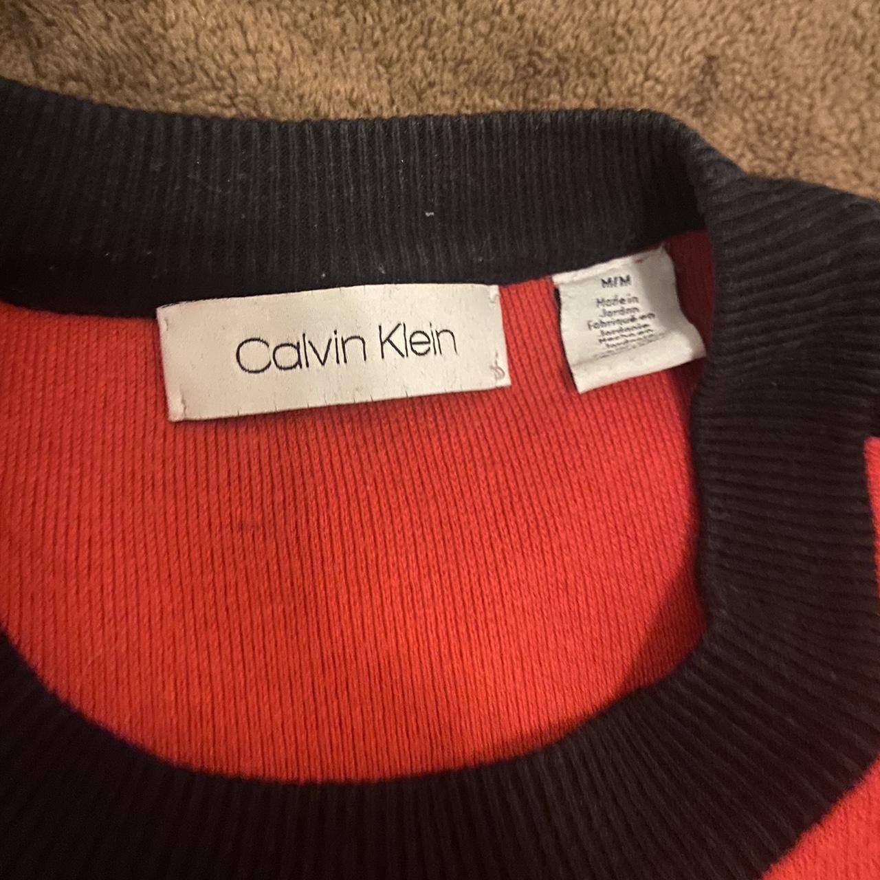 Calvin Klein Men's Red and Black Sweatshirt | Depop