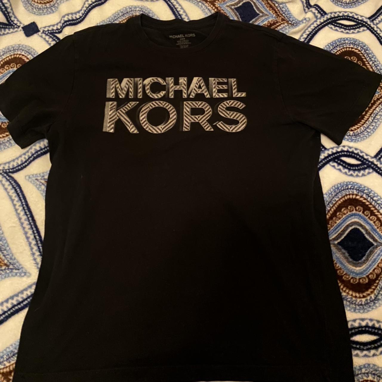 All black micheal kors logo t shirt. Used but still... - Depop