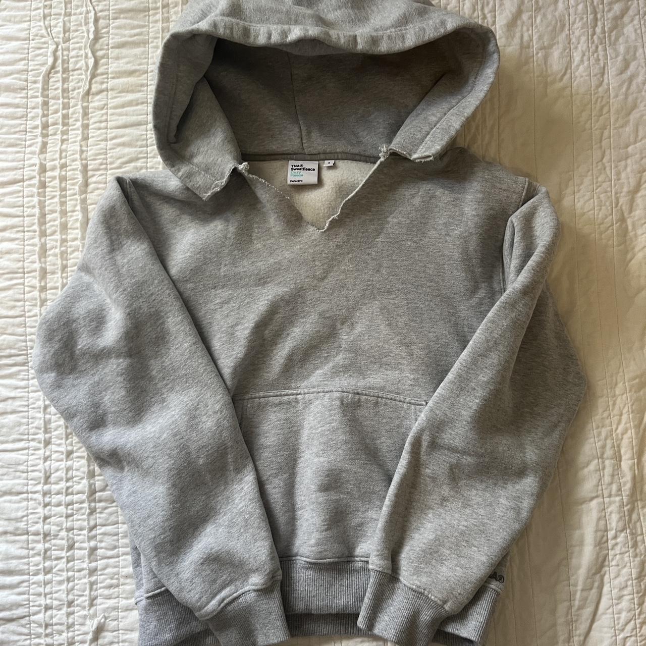 Aritzia cozy fleece perfect fir hoodie, cut neckline... - Depop