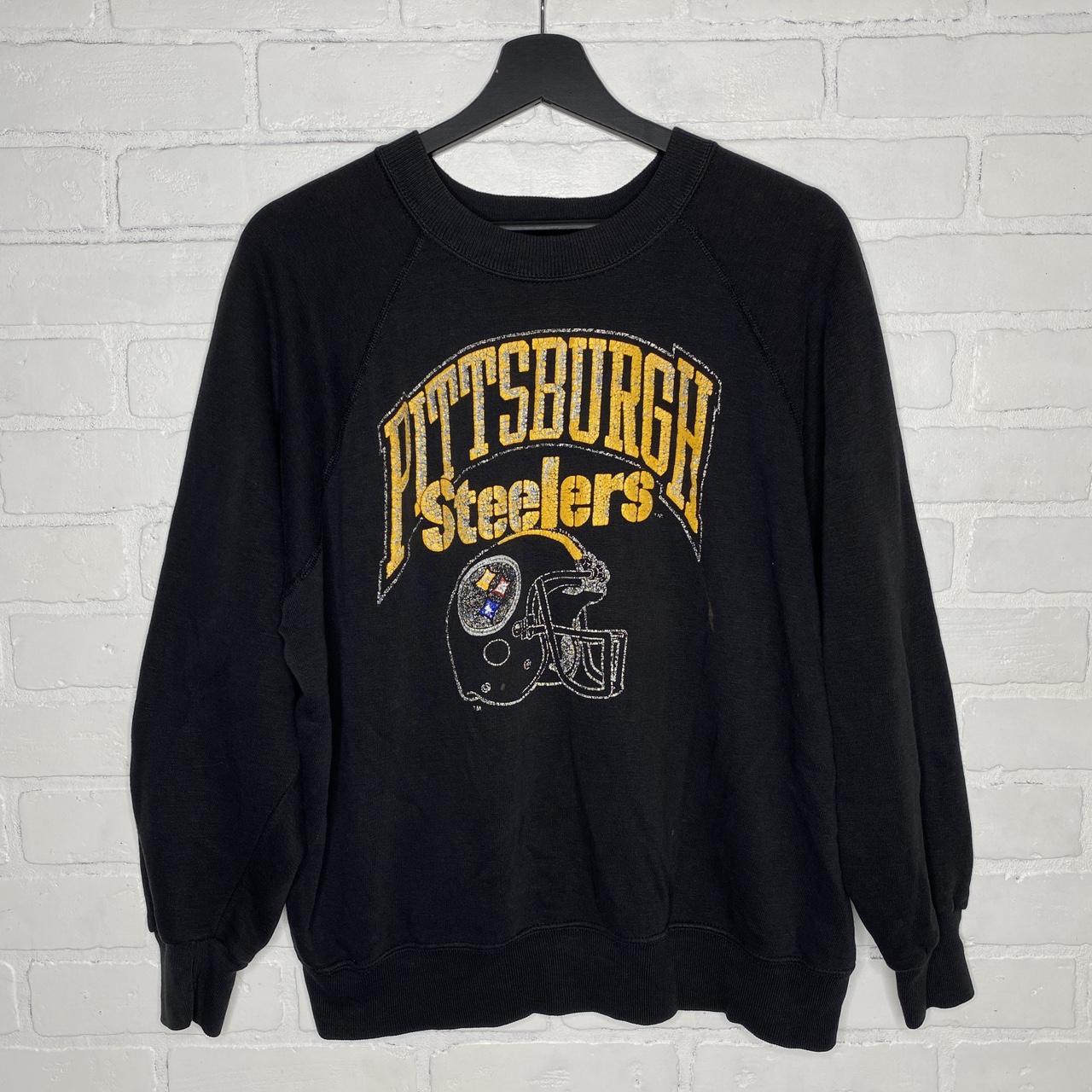 Vintage Pittsburgh Steelers Sweatshirt Grey Vintage - Depop