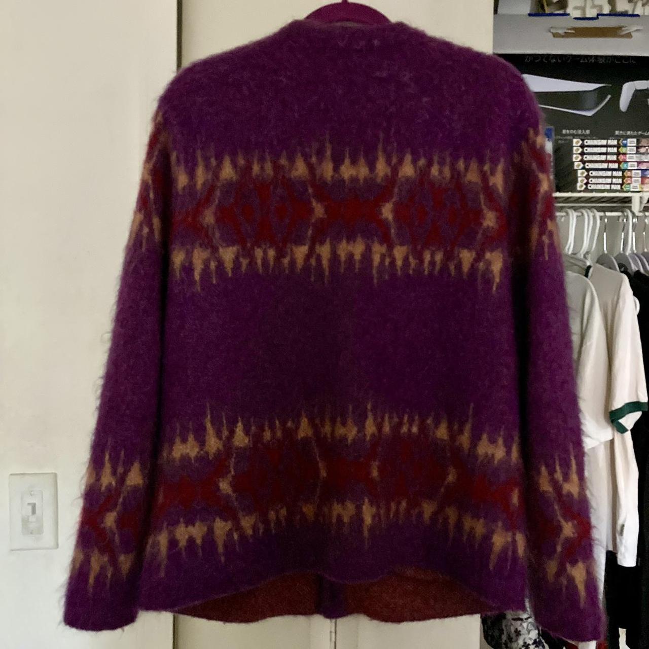 Supreme Abstract Stripe Mohair Cardigan Plum , Size...