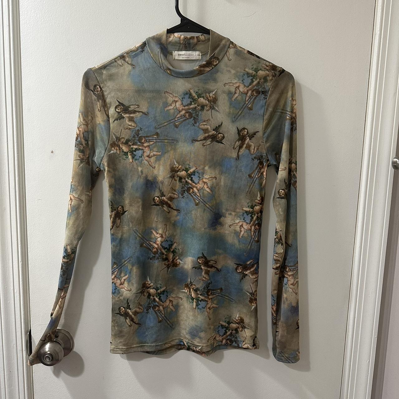 Angels Women's Blue and Brown Shirt Depop