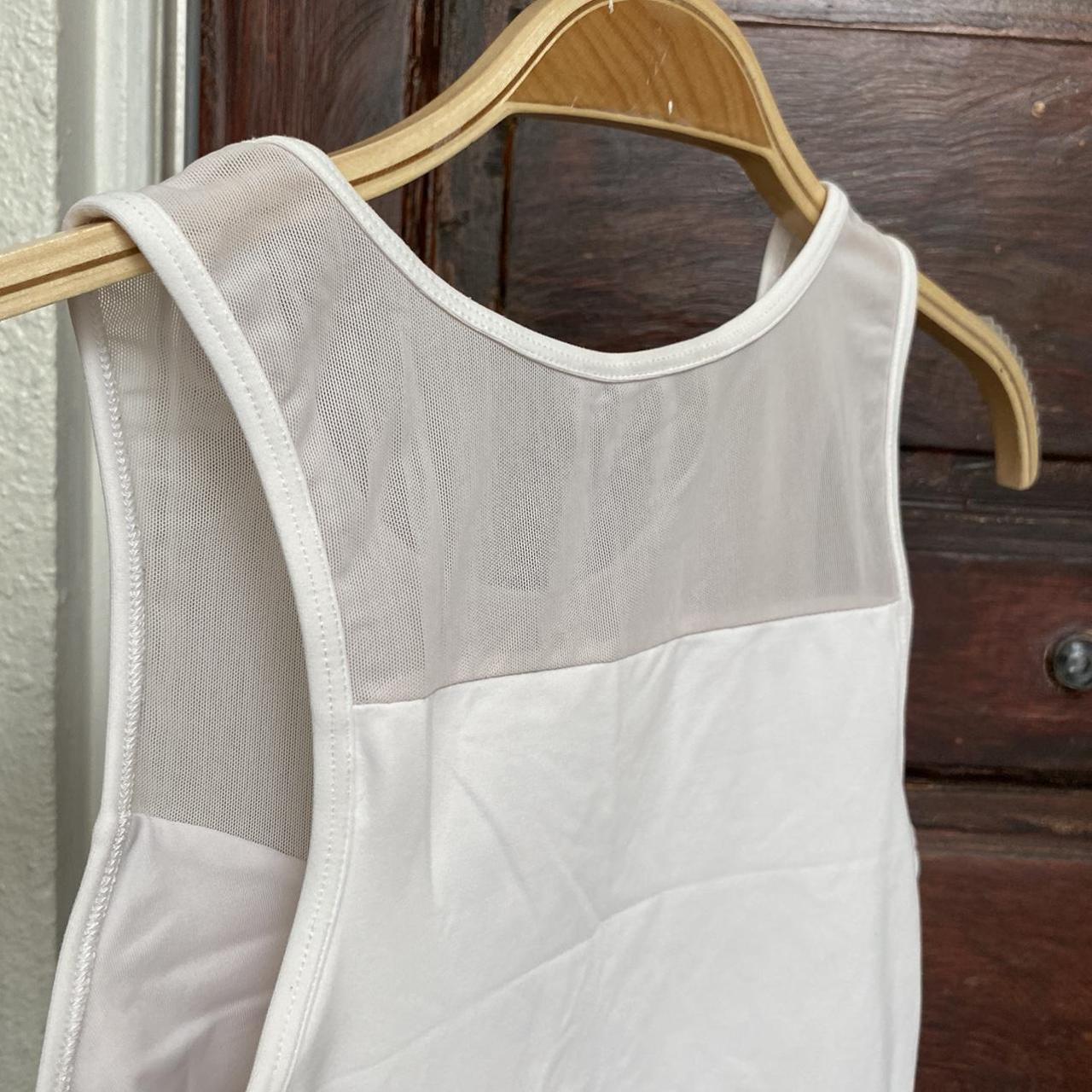 Varely White Mesh Crop tank to In good preowned... Depop