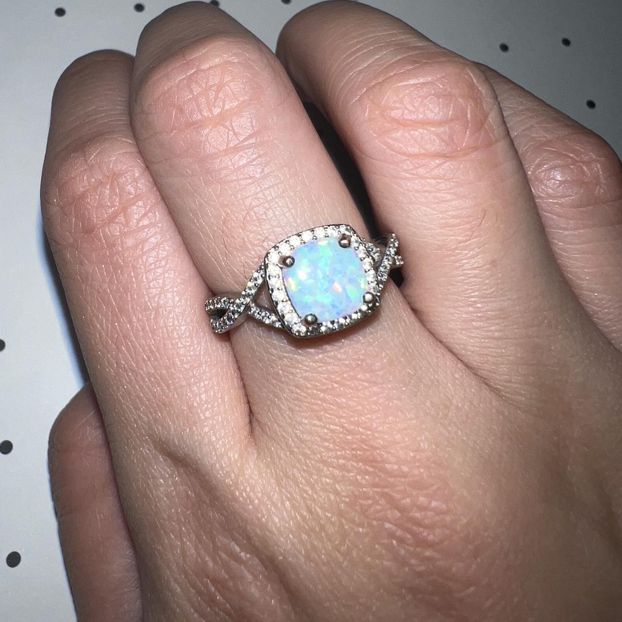 Piermont Jewels opal sterling silver ring with faux... Depop