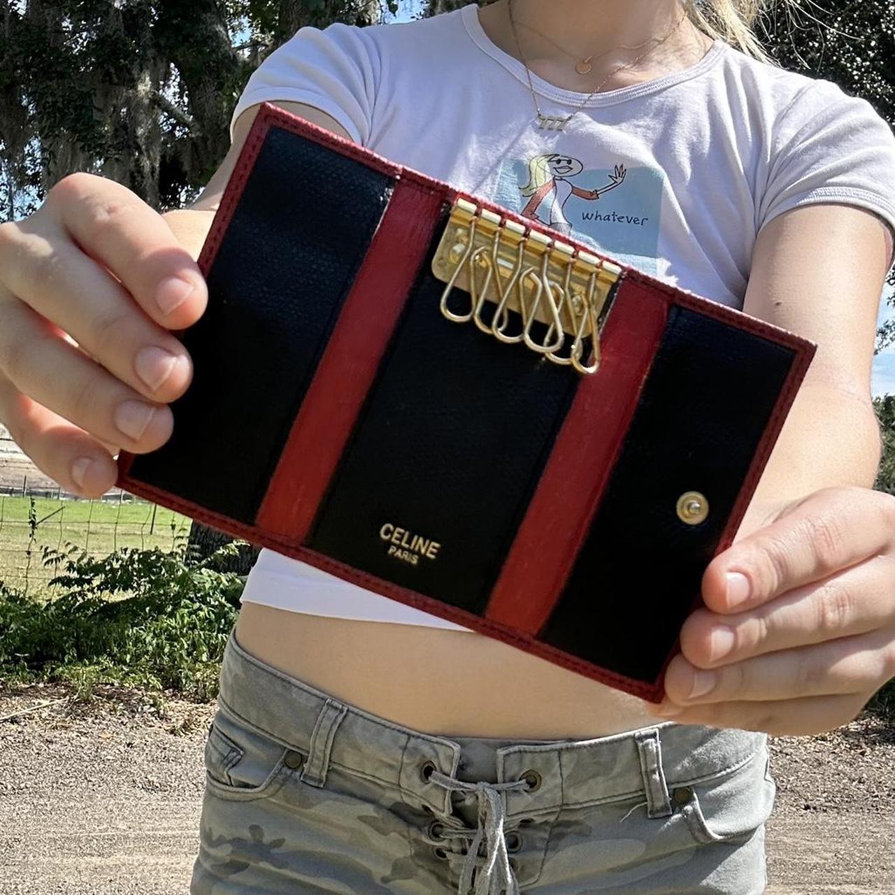 Red Celine Key Holder Wallet -key wallet from the | Depop