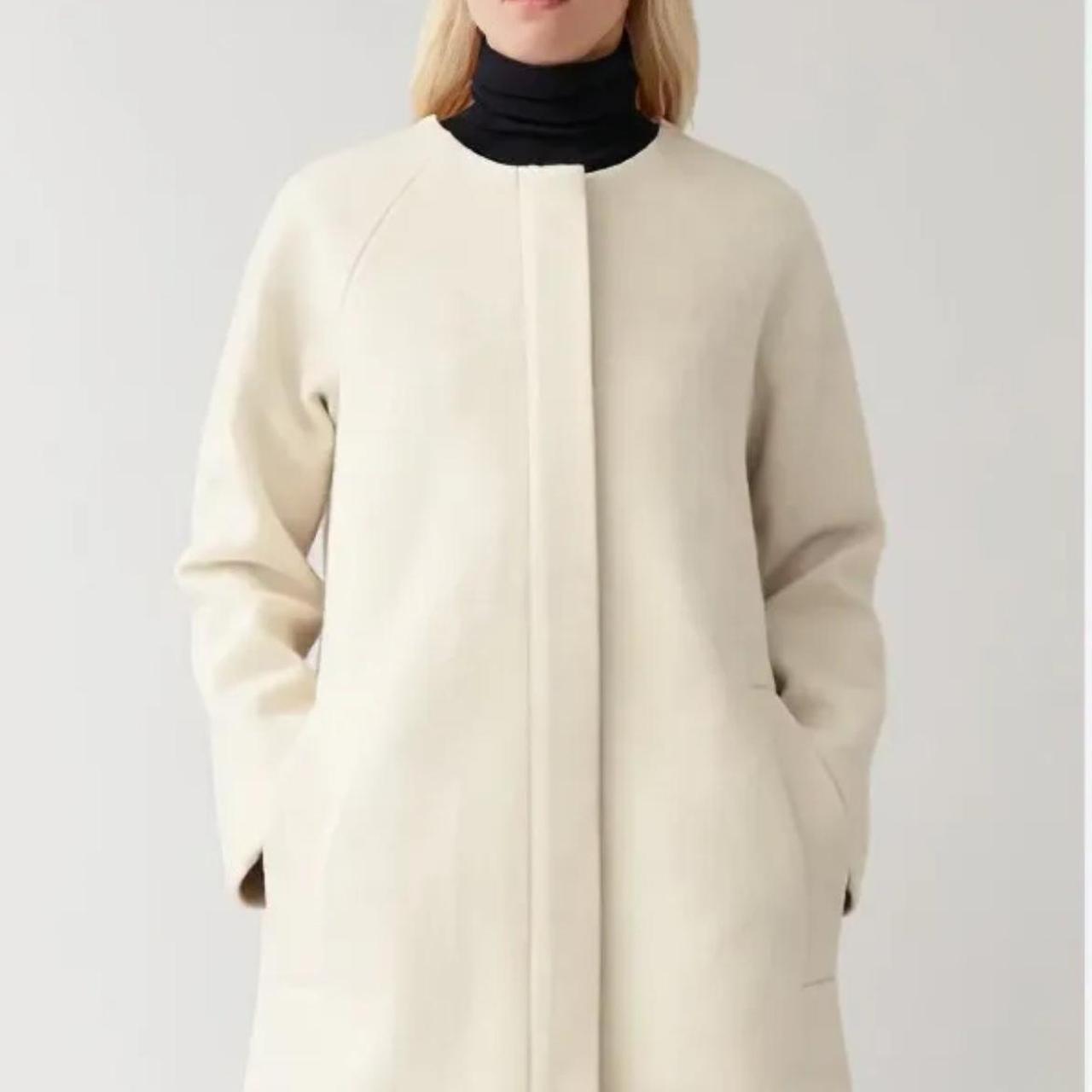 COS off white cream Women Coat Wool Zipped UK