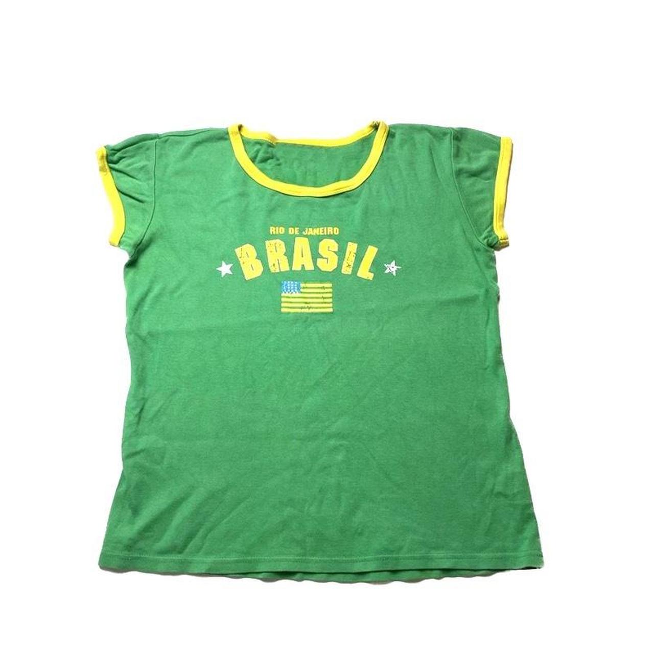 Super flattering green Brazil baby tee🫶🇧🇷 Size... Depop