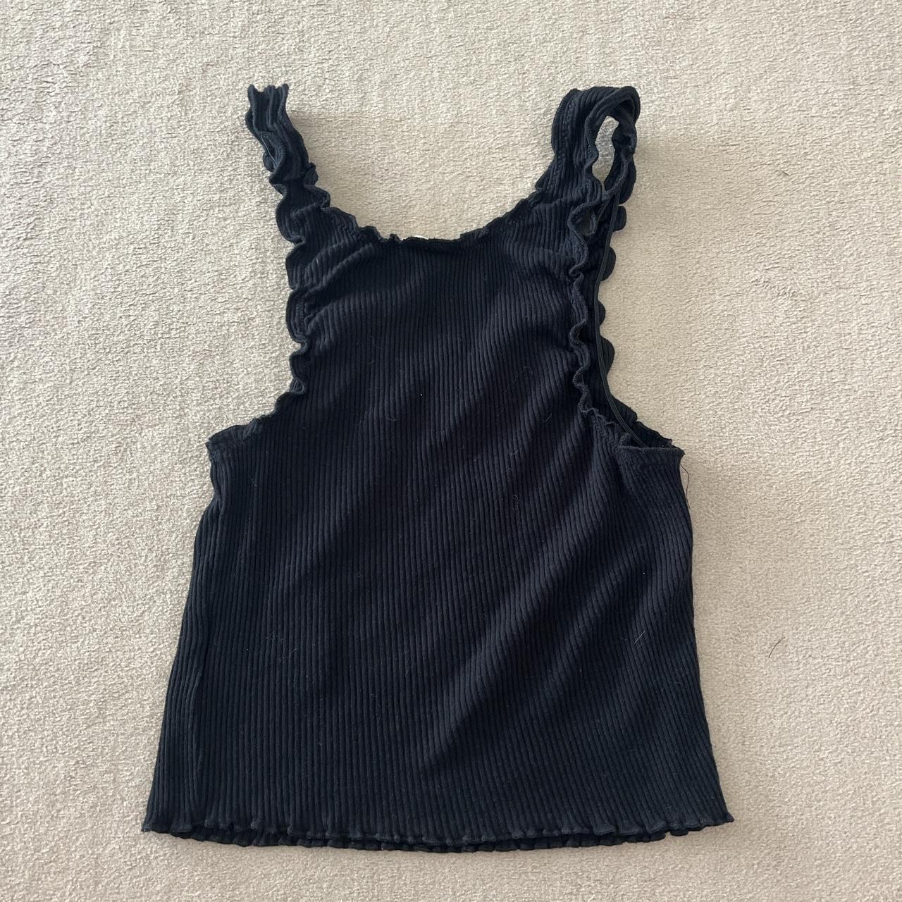 black urban outfitters ruffle tank top size... - Depop