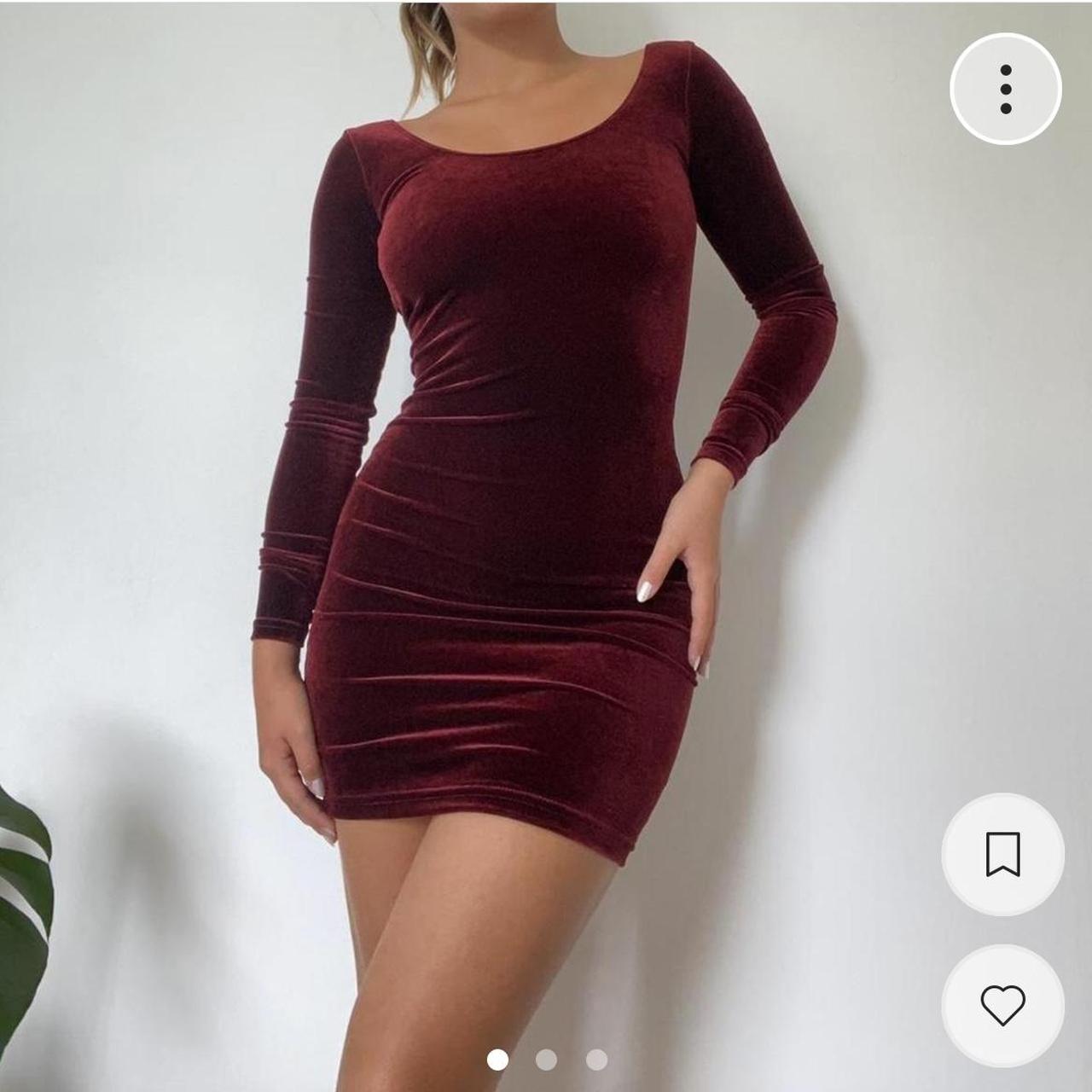 American Apparel burgundy velvet material dress.... Depop