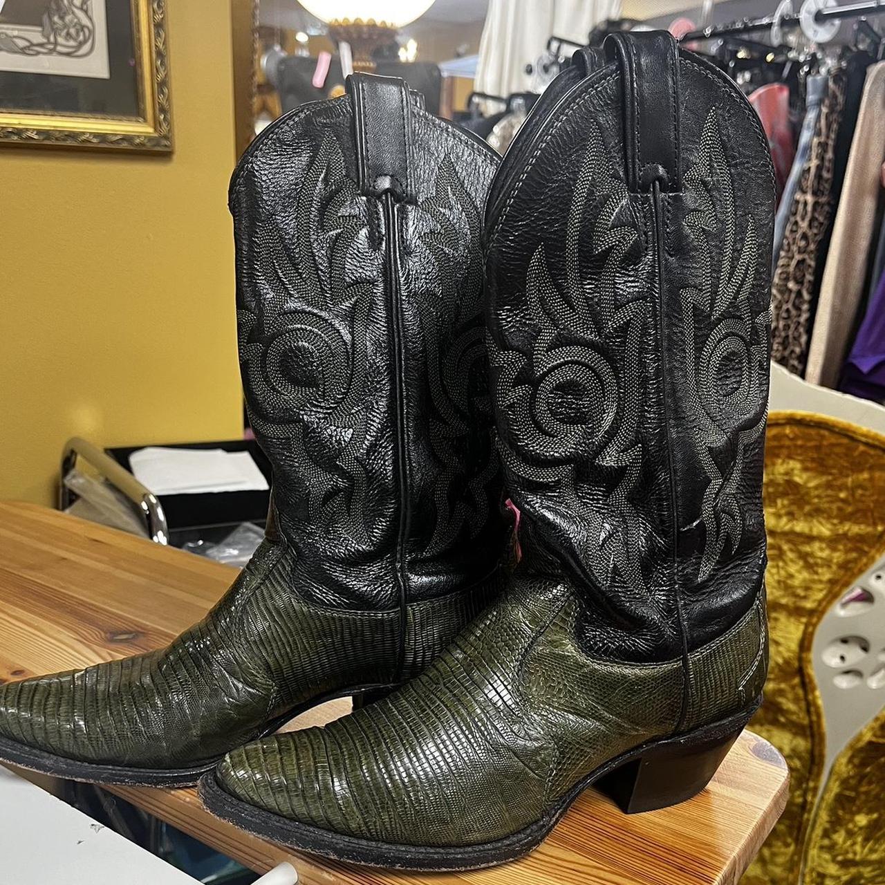 Snakeskin Cowgirl boots Super unique and good. Depop