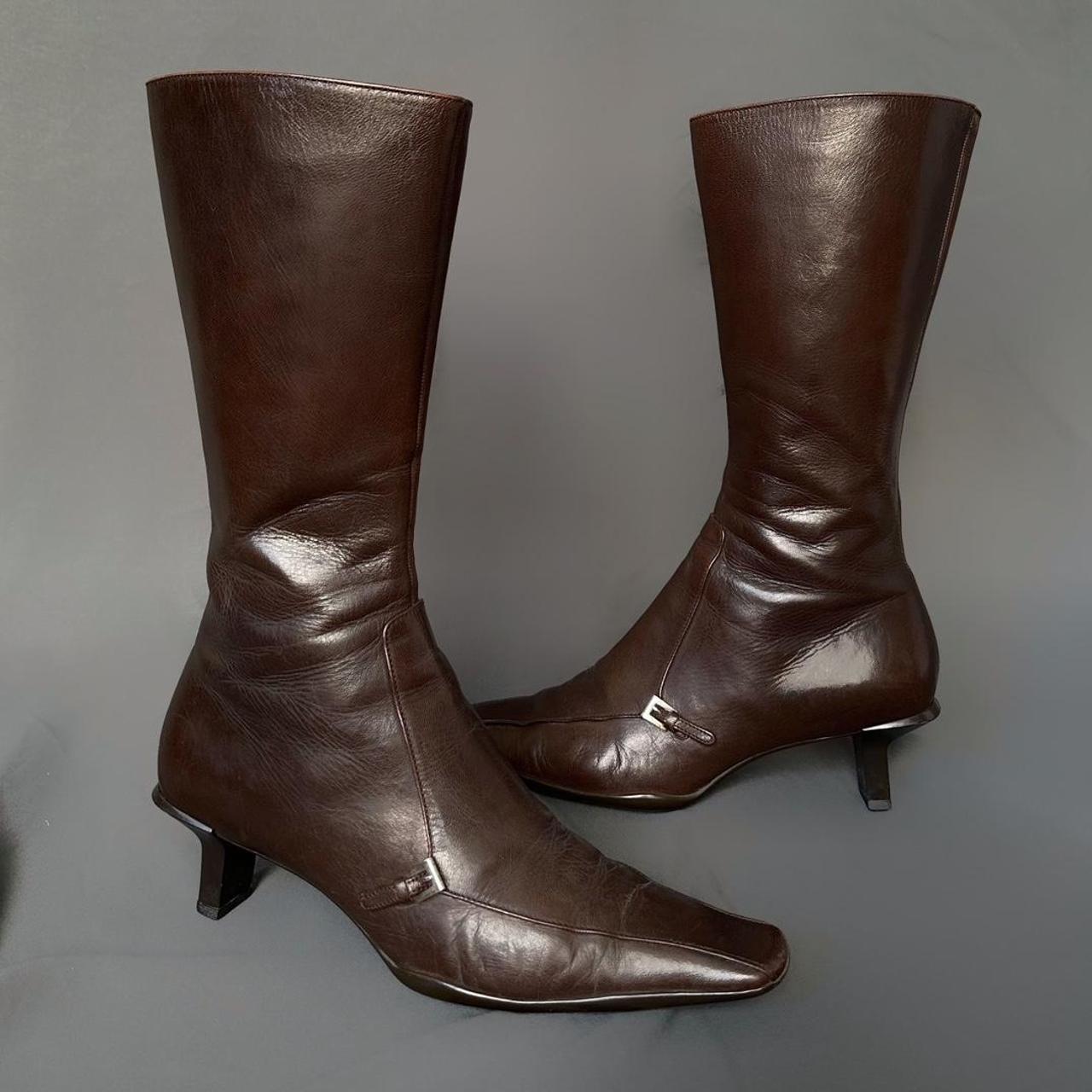 beautiful vintage prada boots from ss2000, knee-high...