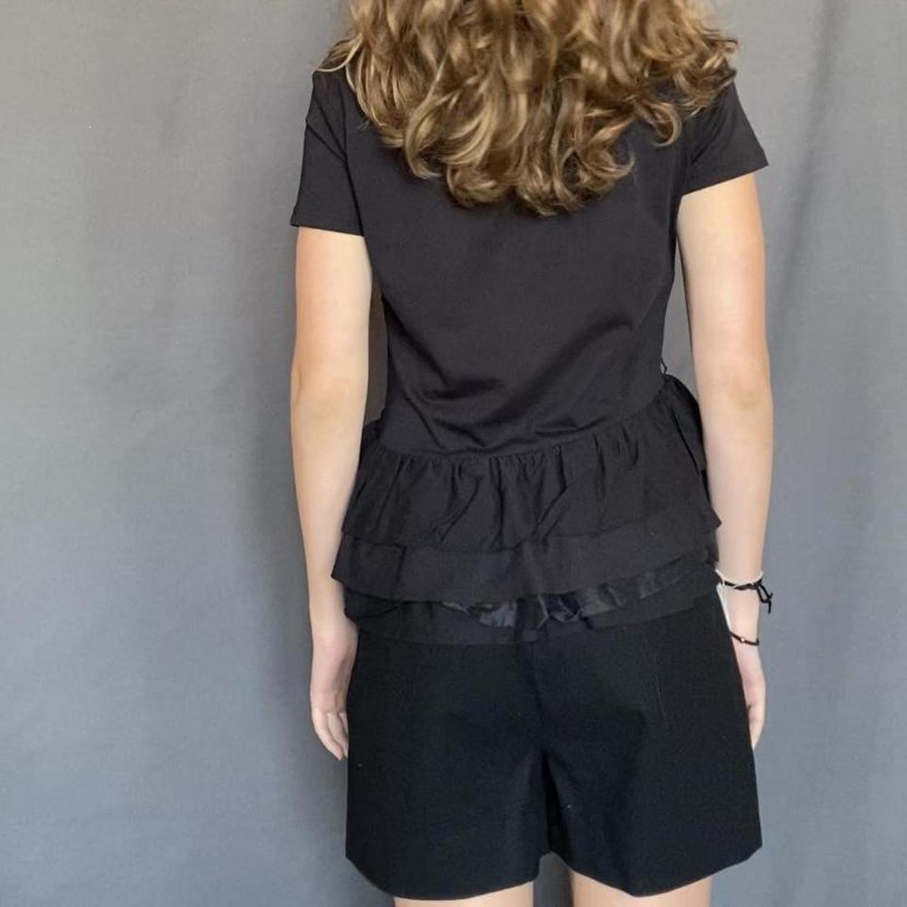 トップス Miu Miu frill tops miu miu 2011 line ruffled top in black colour zipper | Depop