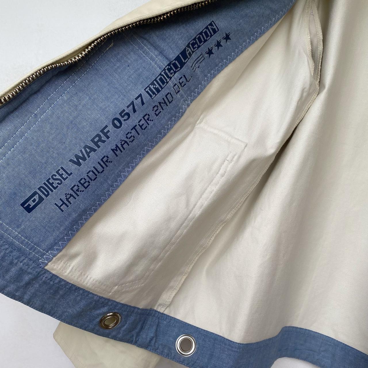 diesel vintage jacket in cream colour 100% cotton... - Depop