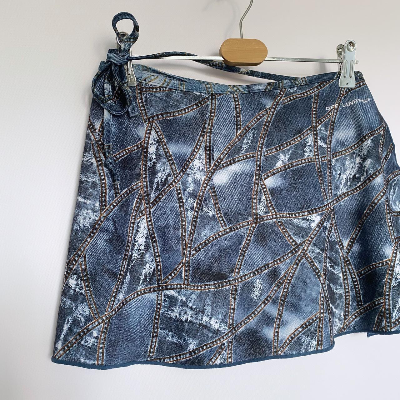 vintage wrap up mini skirt by off limits beautiful... - Depop