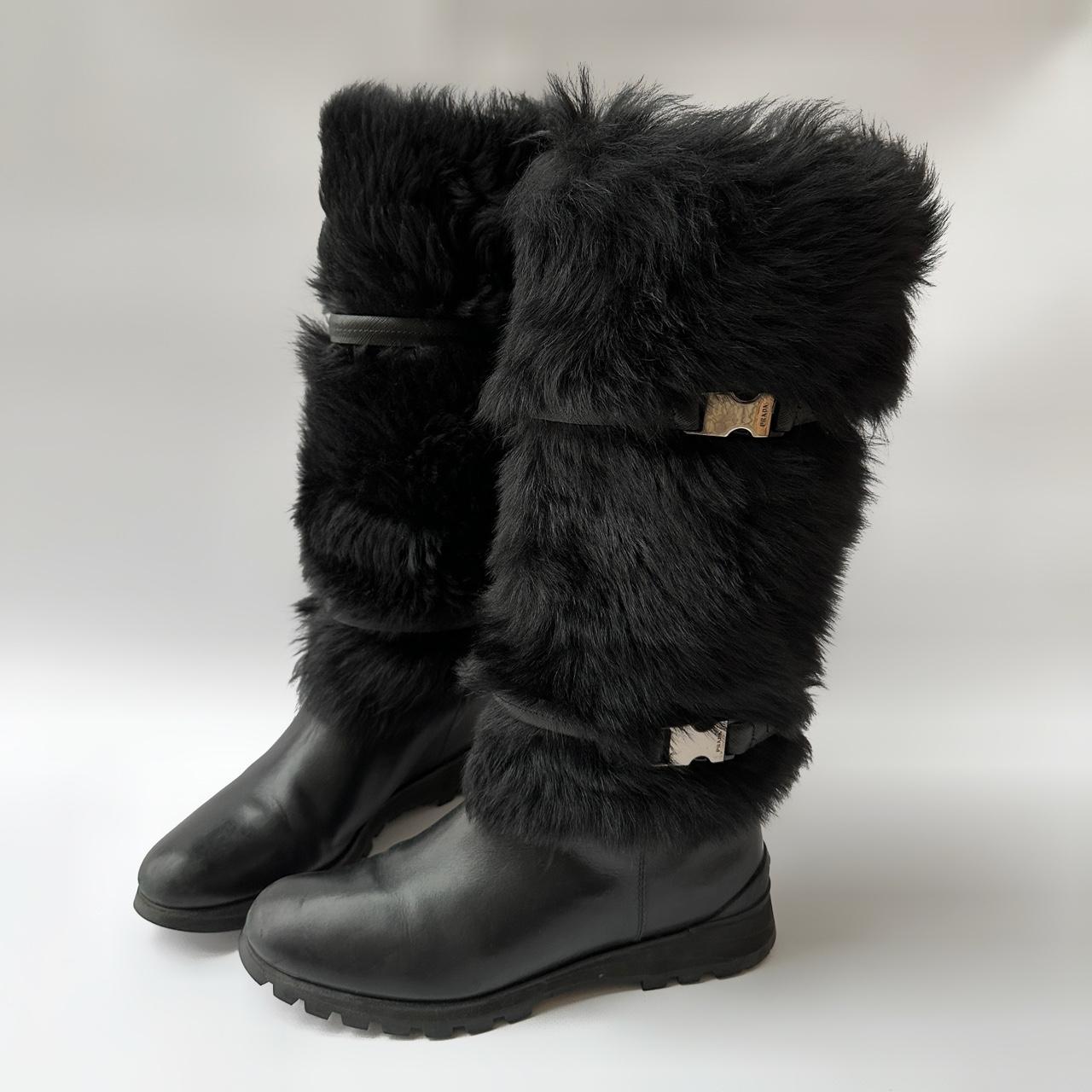 Prada fluffy discount boots