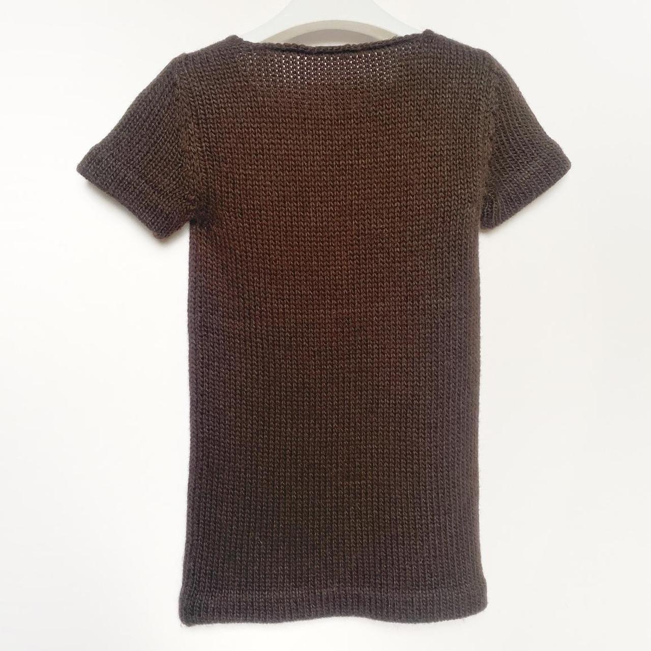 miu miu knitted short-sleeve top brown wool | Depop