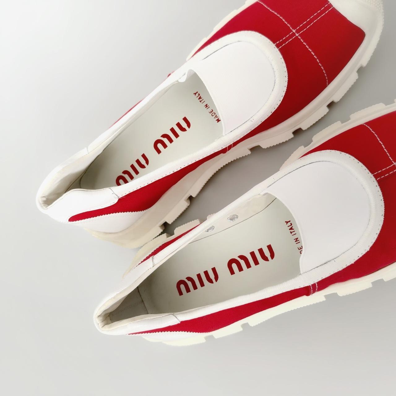 vintage miu miu 1999 shoes red soft neoprene... - Depop