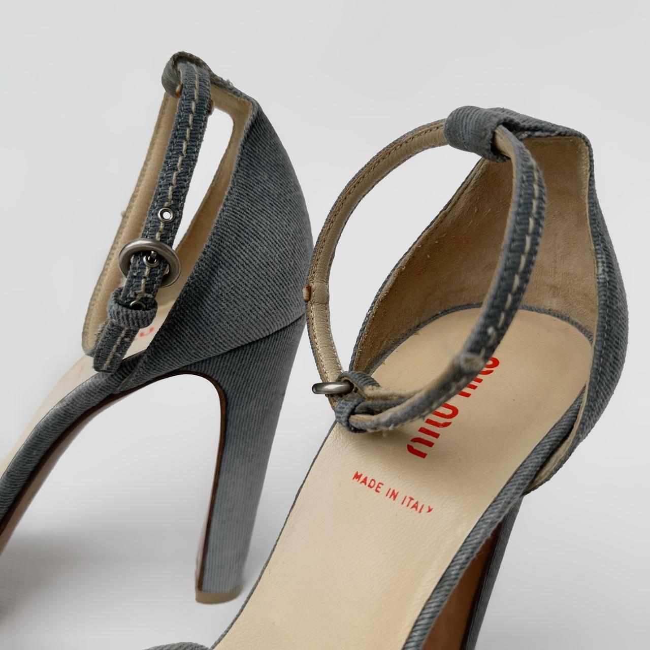 靴 Archive miumiu denim pumps heel shoes Miu Miu Denim Mary Jane Pumps Size 6 | eBay UK