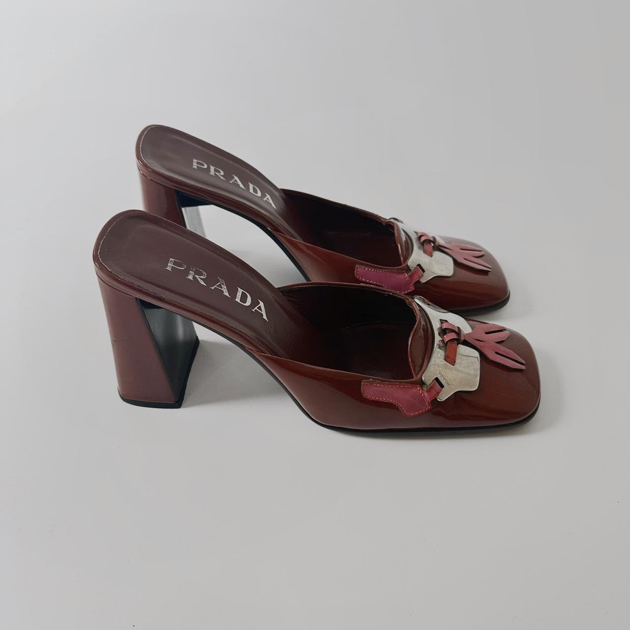 prada vintage heels from f/w 1999 line shiny leather | Depop