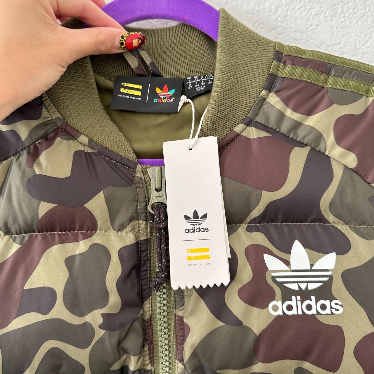 Adidas x Pharrell Williams green/blue bomber jacket. - Depop