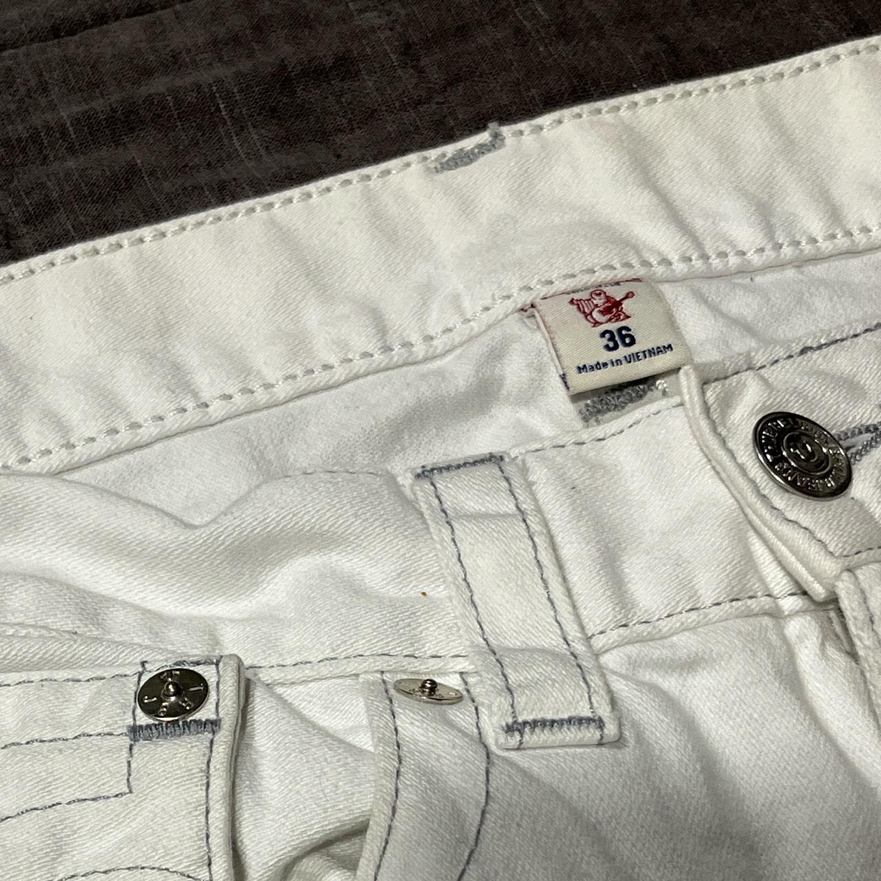 pure white true religion jeans size 36W 32L, only... - Depop