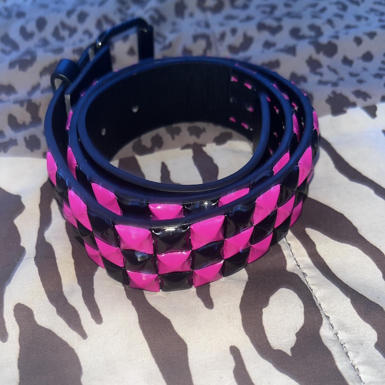 small black and pink checkered belt from hot topic!!... Depop